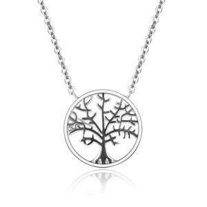 925 Sterling Silver Tree of Life Pendant Necklace Rose Gold Plated Heart-shaped Chains Classic Style Wedding Party Engagement