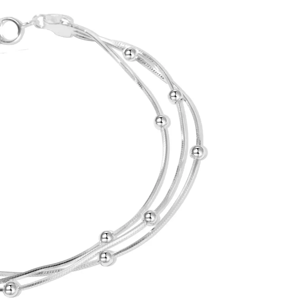 KAKODIY Unique Design 3 Cord 925 Sterling Silver Bracelet for Wedding Engagement Jewelry detail 1