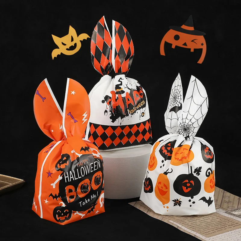 Halloween Plastic Rabbit Ear Candy Bag Gift Biscuits Cookies Dessert
