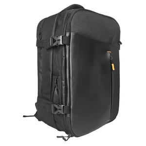 600D Vinyl Expandable Backpack, 180° Open Compartment, Vacuum Storage & Laptop Pocket with Tie Rod Strap
