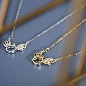 2022 New Necklace Latest Design Angel Wings Wings Necklace Ladies Sweater Chain Gold Plated Jewelry Necklace