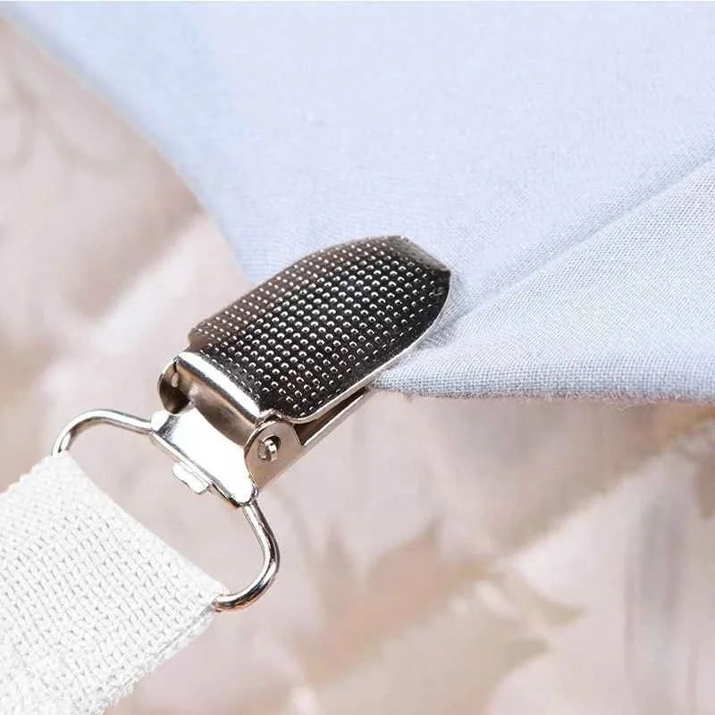 Adjustable Elastic Bed Sheet Clips Grippers Set Linen Fasteners