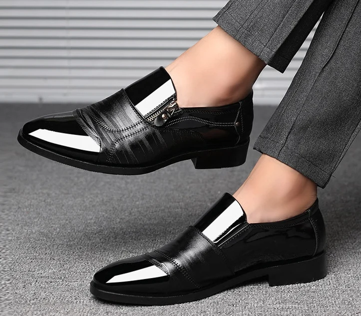 New Arrival Men Fashion British Style Business Casual Slip-on Leather Shoes