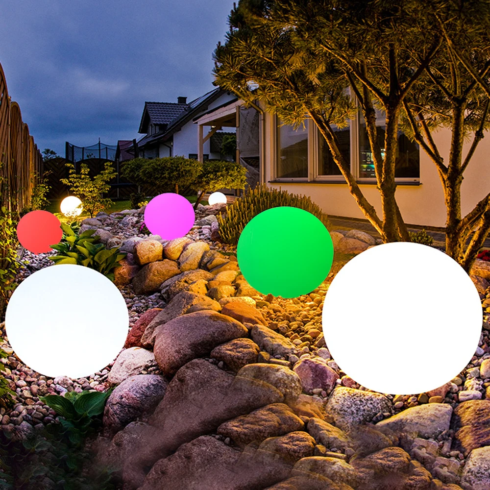 Floating Orb Flashlight 16 Color Changes Party LED Ball Lamp Lighting Round Shape LED Grow Lights Ball LED Solar