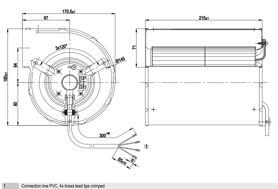 Centrifugal Blower, D2E133-AM47-01, 230V, 133mm, 1800RPM - detail 10