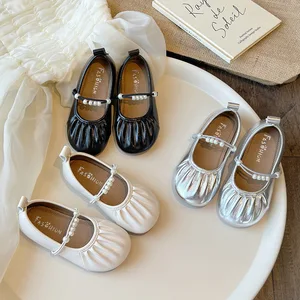 Wholesale Mary Jane Shoes Children's Girls Spring New Pearl Soft Bottom Shoes Casual Princess Shoes
