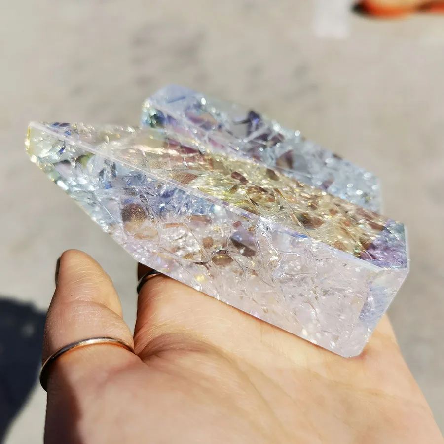 エンジェルオーラクラック入り水晶 フリーフォーム 研磨済み