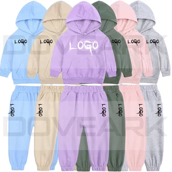Autumn And Spring Baby Suit Children Clothing Sets Toddler Tracksuit Clothing Hoodies Pants 2 Suits 100% Cotton Kids Sweat Suits
