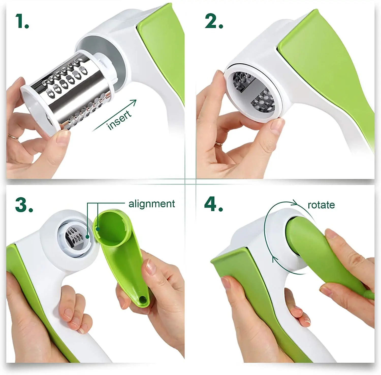 Rotary Cheese Grater Manual Handheld Cheese Grater with Stainless Steel Drum for Grating Hard Cheese Chocolate Nuts Kitchen Tool