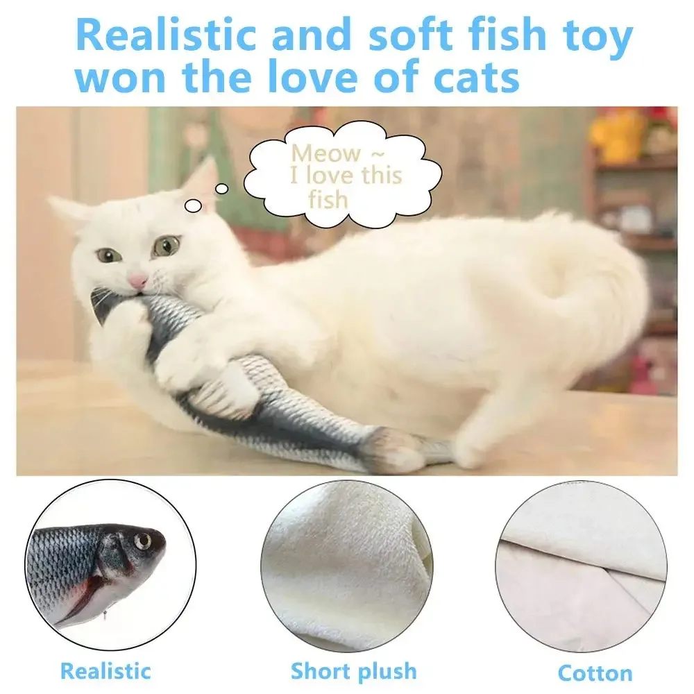 Petdom Toy Kicker Fish Realistic Plush Interactive Funny Electric