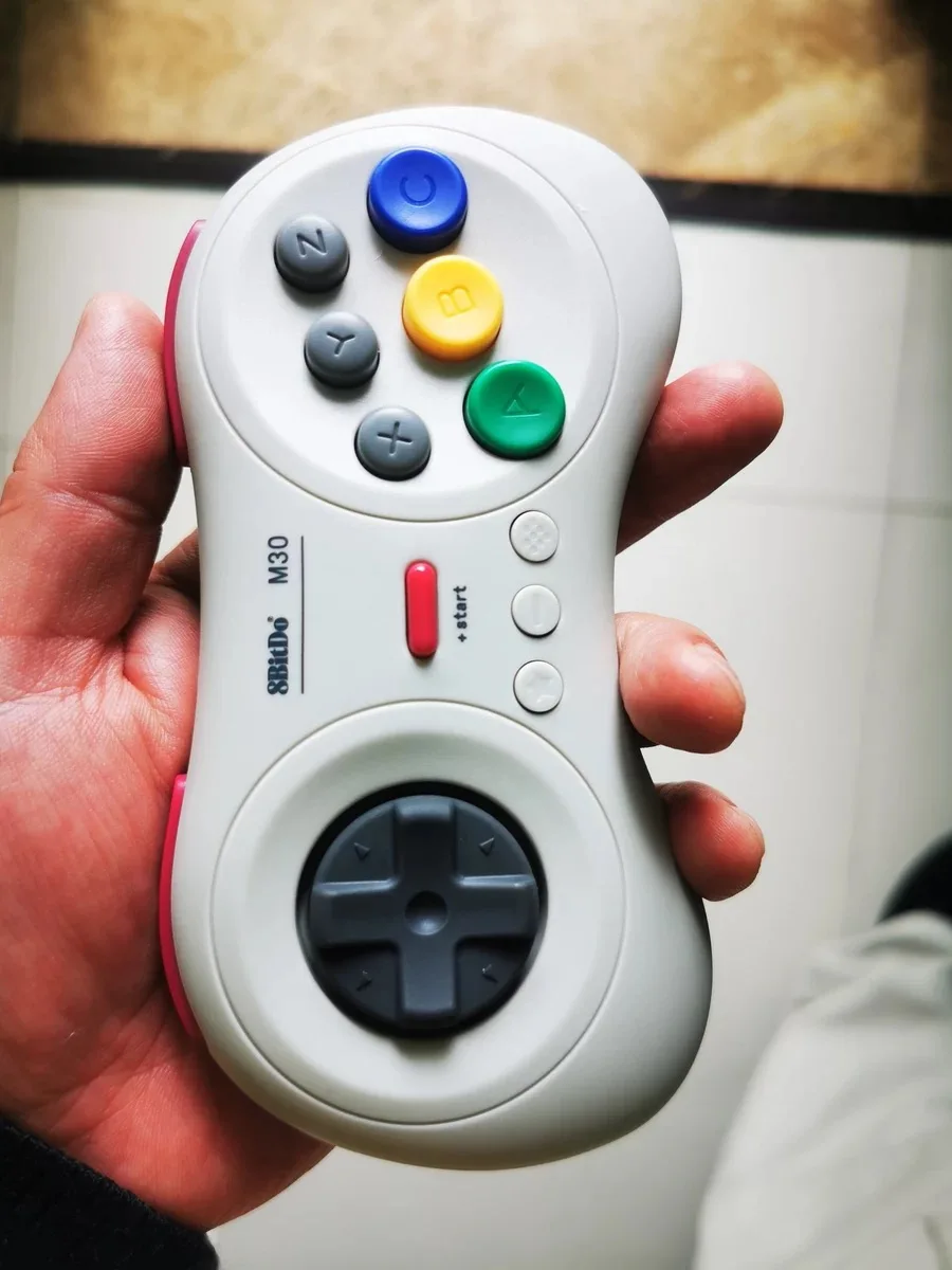 8Bitdo M30 Bluetooth Controller for Switch Windows Android 6-Button Layout  for SEGAs Classic Games (White)