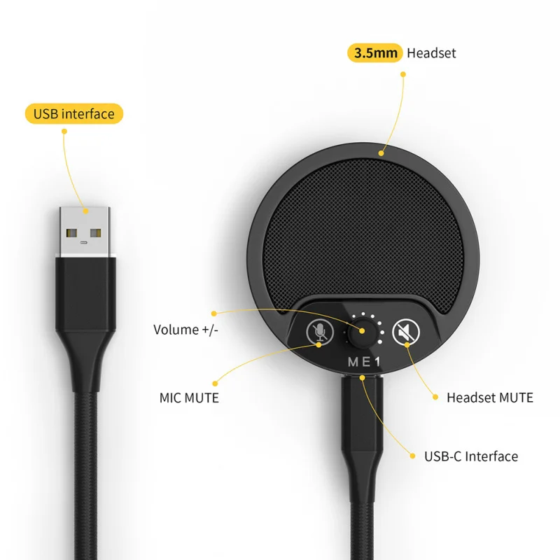 Hot ME1 Professional USB Multi System Delegate Xlr Chairman Microphone Conference Systems Table Embedded Conference Microphone