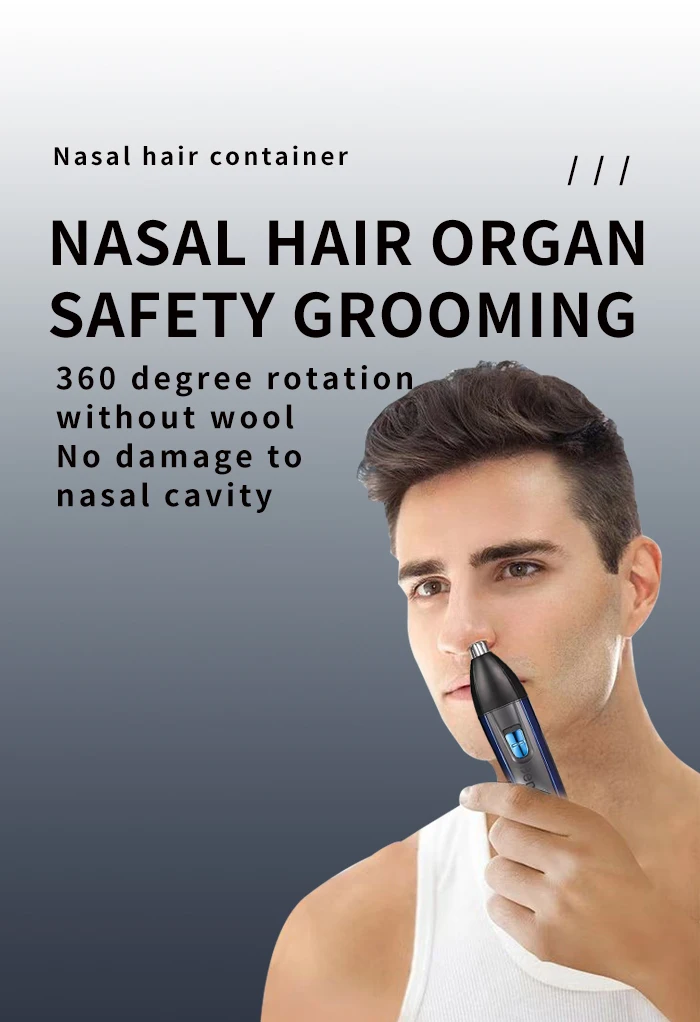 Net Pilot Light Nose Hair Device Barber Scissors Razor Kemei km-6332 3-In-1 Head Razor Floating Double Blade Shaver