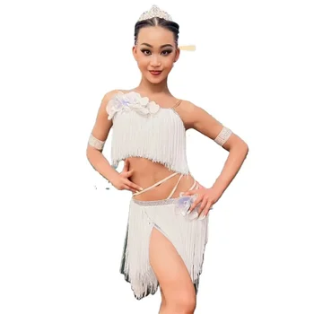 Vennystyle Hot Sale Latin Dance Dress Wear Latin Costume Women Competition Costumes Two-Piece Split Body