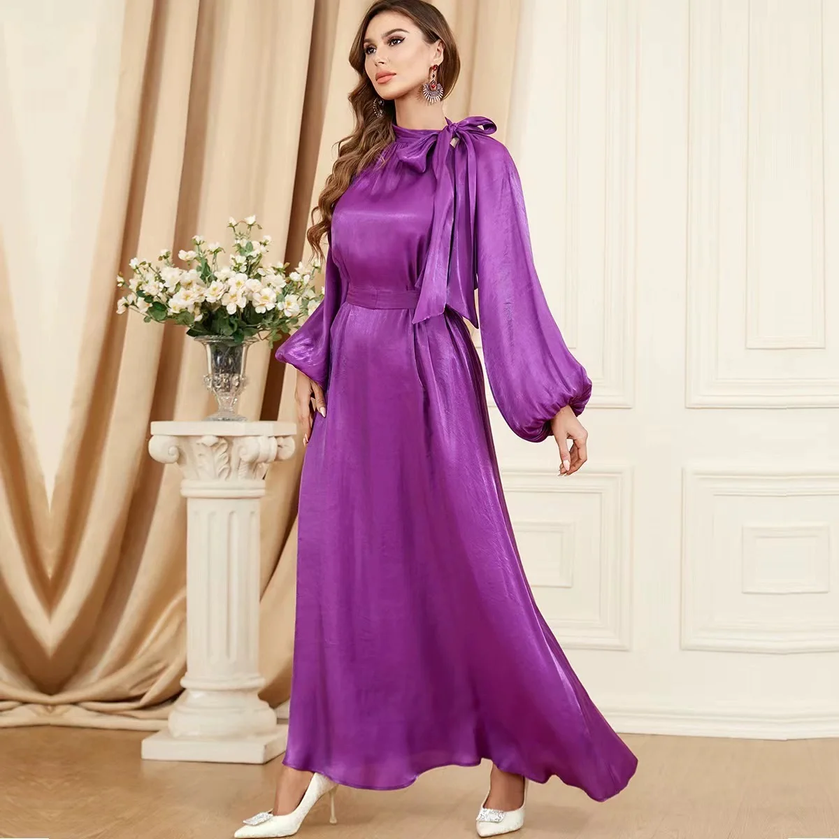 Dubai Turkey Muslim Women Shinny Color Metallic Wholesale Polyester ...