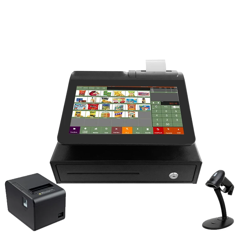 Payment Pos Machine Touch Screen Display All In One Computer Pos Terminal With Label Printer 11.6''Android /Windows Pos Computer-133098