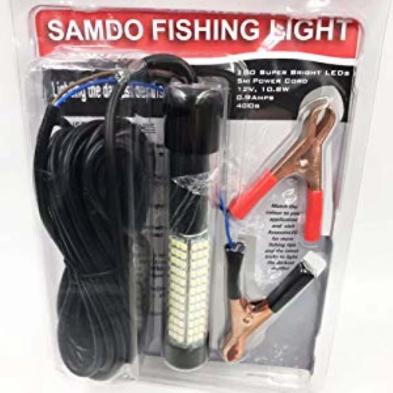 Lampe LED Submersible 12V Pour Pêche De Nuit - 15W IP68 Avec Câble 5m - Attraction Poissons Blanc/Jaune/Bleu