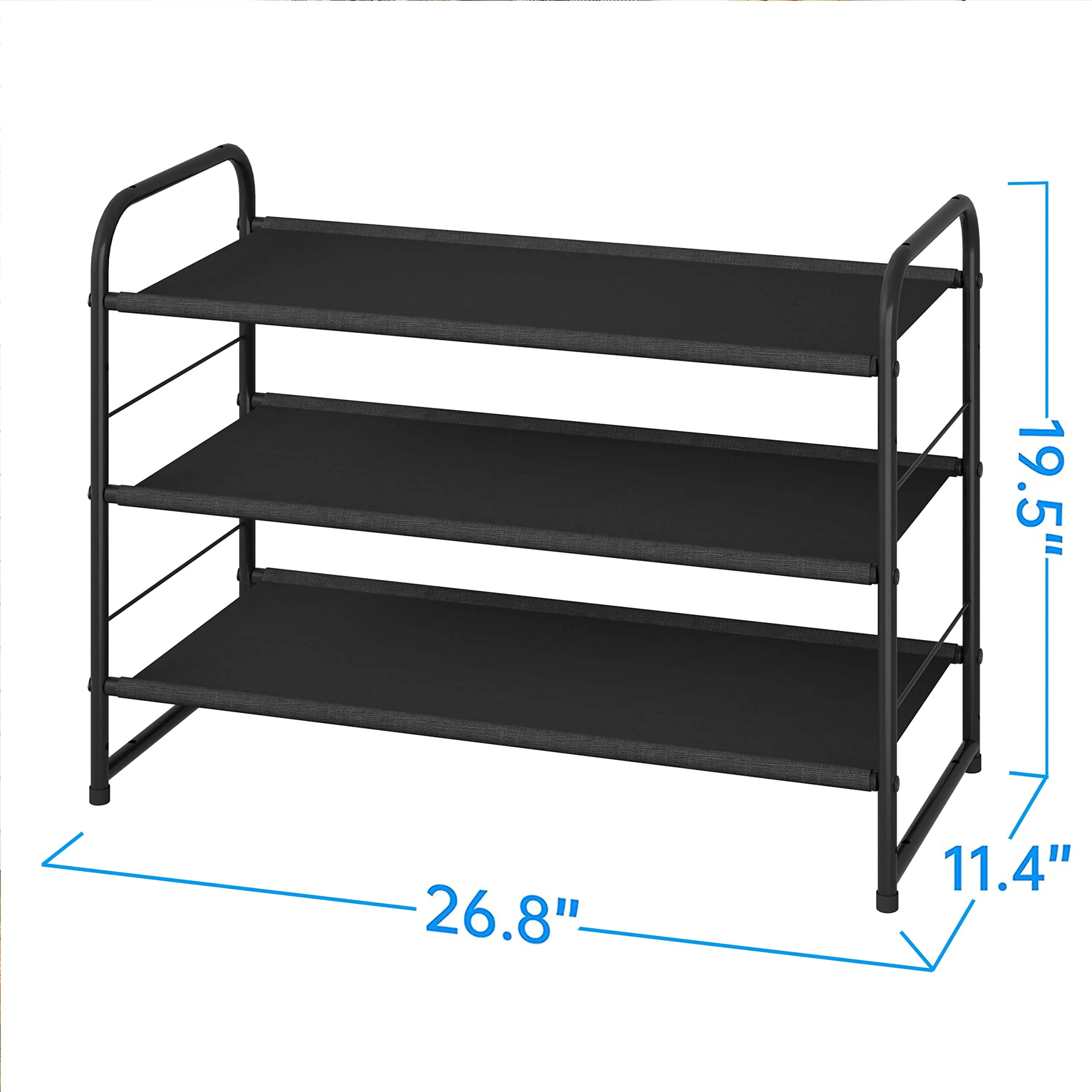 3-tier Stackable Shoe Rack - Expandable & Adjustable Storage