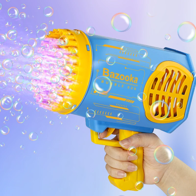 Wholesale Automatic Electric Kids 69 Holes Rocket Boom Bubble Launcher Shooter Gun Machine Toys Bazooka Bubble Gun For Kids