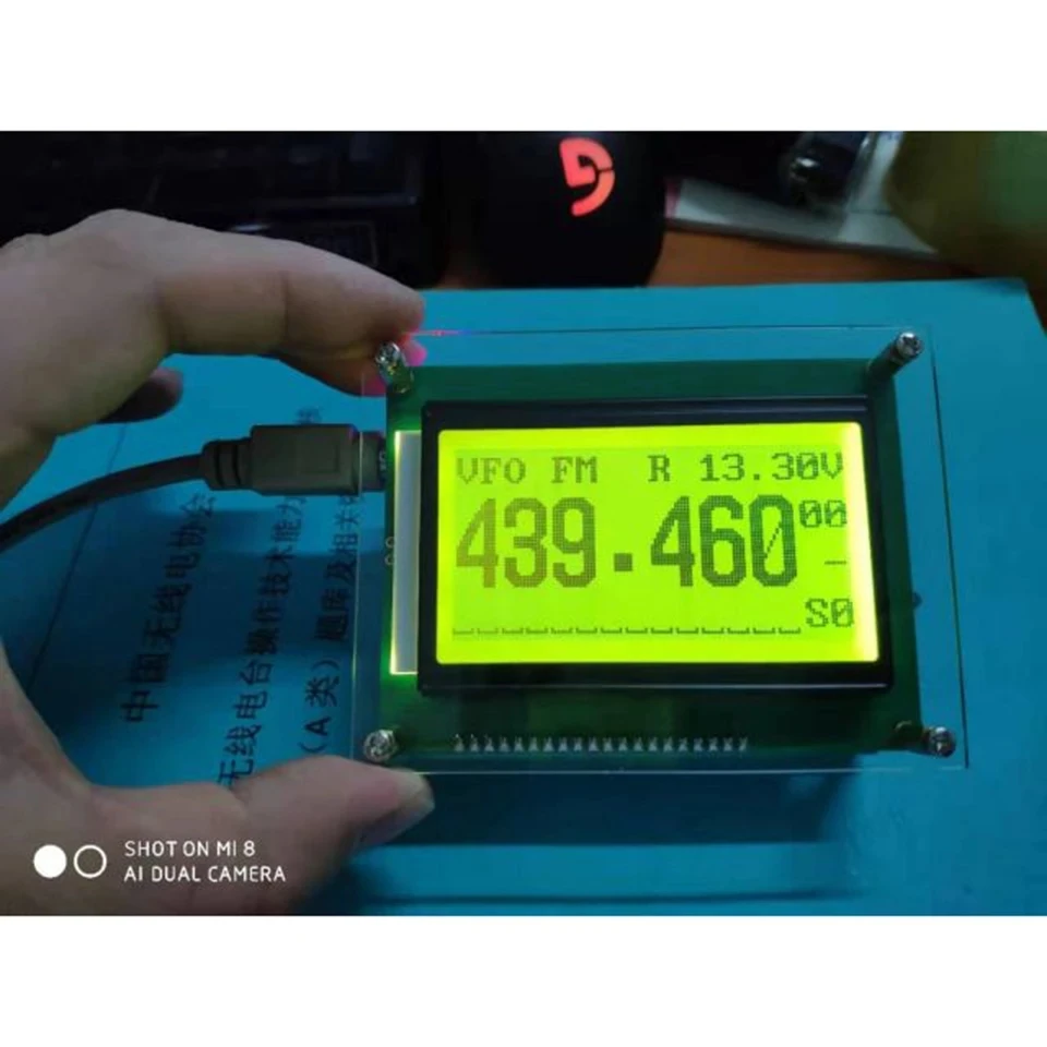 External Cat Display Screen 12864 LCD With Acrylic Case and Cable for YAESU FT-817 FT-818 FT-857 FT-897 818ND 857D