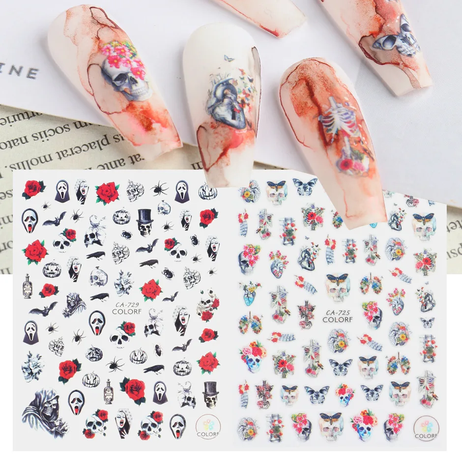 Pegatinas De Halloween Para Manicura,Calcomanías De Gato Y  Brujo,Herramientas De Manicura Diy,Diseño De Calavera De  Calabaza,Suministros De Uñas Baratos,1 Ud. - Buy Etiqueta Engomada Del  Clavo Abstracto Flor Mariposa Niña Rosa Calcomanías
