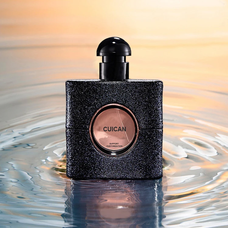 30ml 50ml 100ml schwarze Glasparfümflasche mit Deckel Dekoration