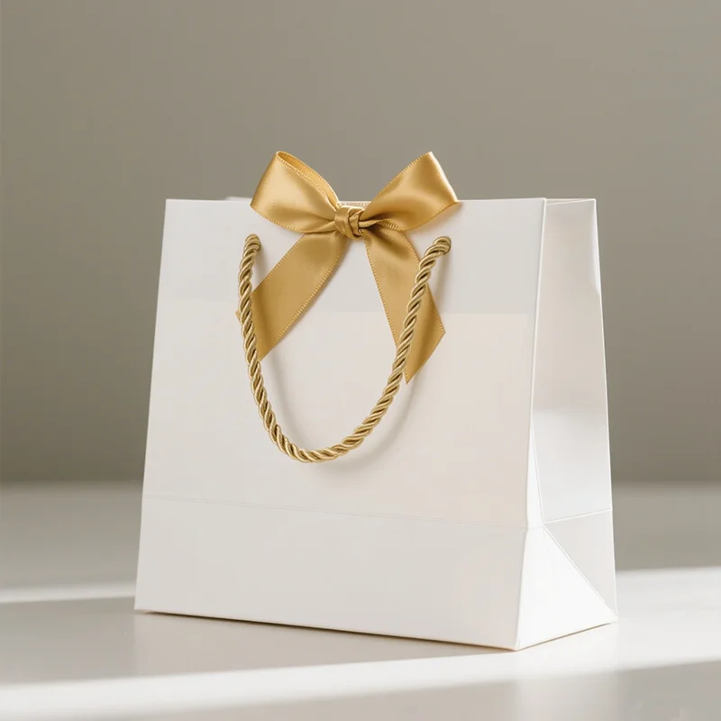 Custom printed cardboard bags with rope handles