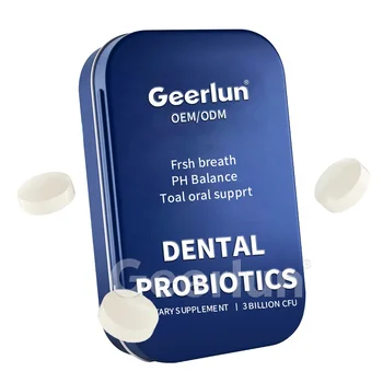 Potent Herbal 3 Billion CFUs Probiotic Supplements Tablets Fresh Breath Dental Prebiotic Chewing Candy