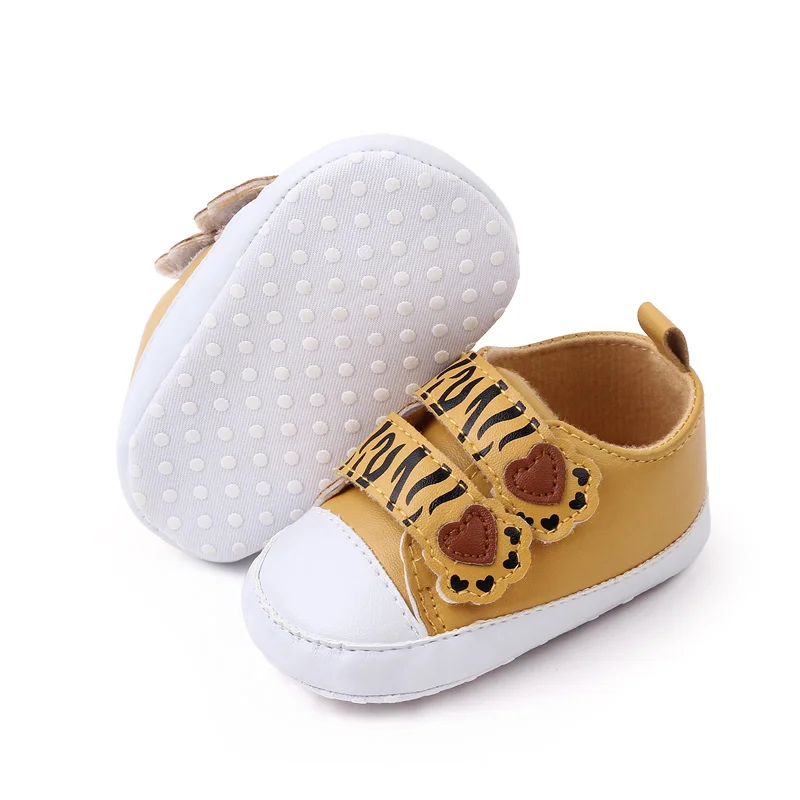 New Arrival Cute Foot Printing Hook&loop Soft PU Leather Baby Casual Boy Shoes Prewalker Shoes manufacture