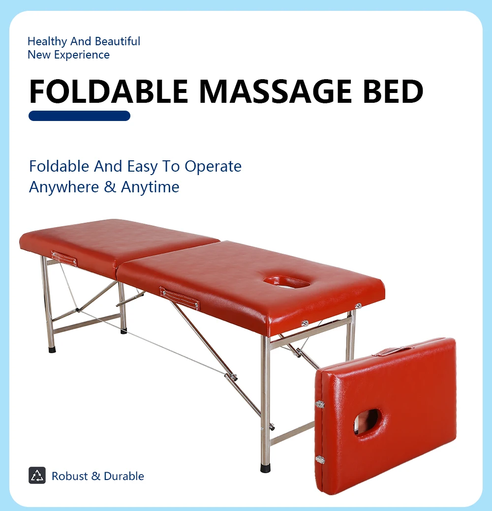 Foldable Portable Adjustable Folding Massager Bed Spa Facial Lash Bed