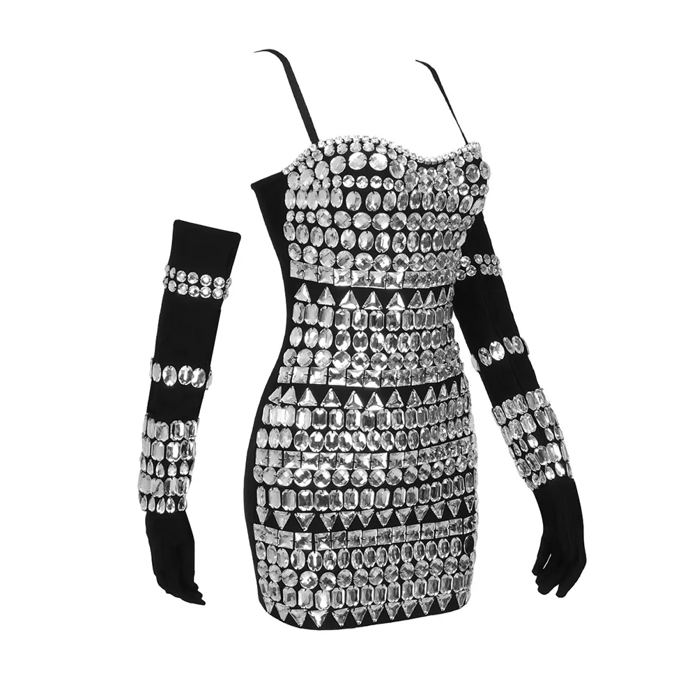 Sexy Long Sleeve Women's Celebrity Evening Night Fashionable Beading Sexy Party Dress