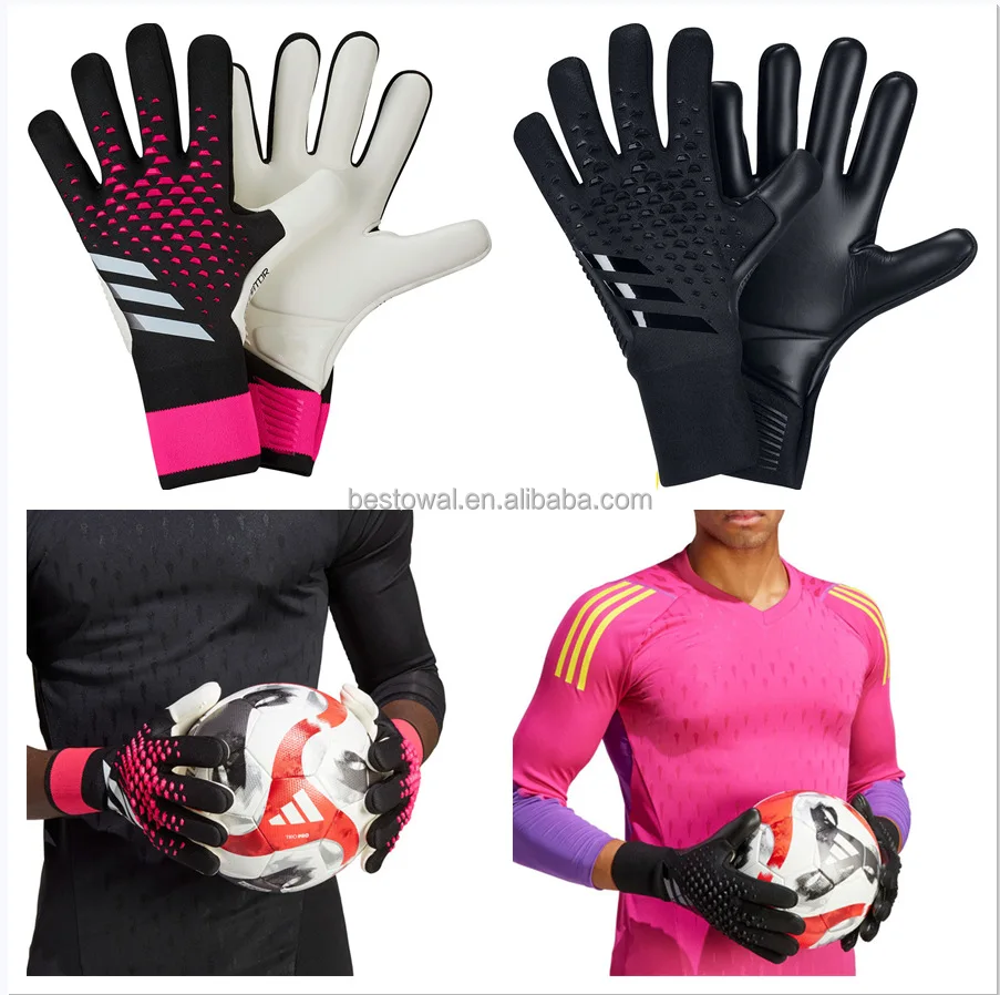 Professional Leather Football Soccer Goalkeeper Glove Breathable And