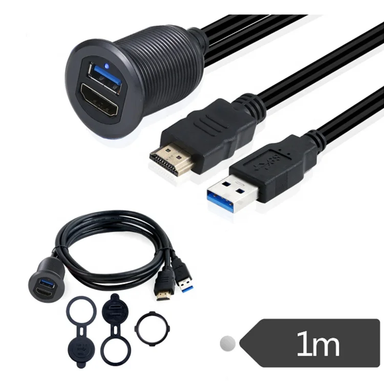 4k * 2k 60HZ удлинительная Автомобильная лодка тире флеш-крепление кабель свинцовая монтажная панель USB 3 0 папа к женскому + HD 1 м