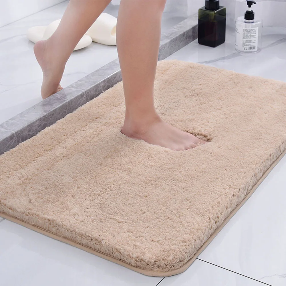 Antislip Living Room Bedroom Balcony Bedside Canteen Toilet Bathroom Long Fluff Household Square Footcloth Carpet