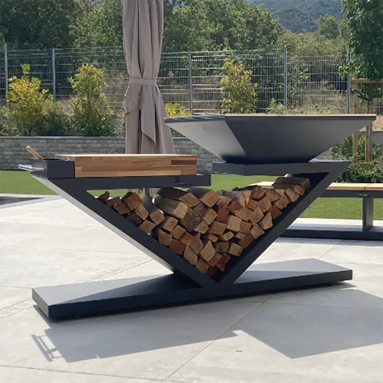 モデル 裏庭用バーベキューグリル付き屋外コルテン鋼ガスファイヤーピット Buy Gas Fire Pit With Bbq Grills
