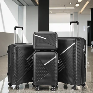 Convenient Lightweight PP Travel Bag Luggage Set Modern Style Waterproof Trolley with Polyester Lining for Holiday Vacations