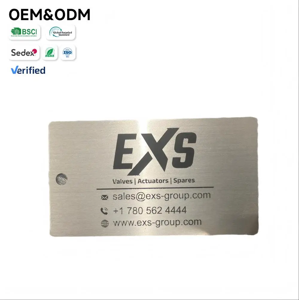 BSCI/ISO Certified Custom Industrial Nameplates Bulk Branding  Contact Info for Global Equipment Manufacturers