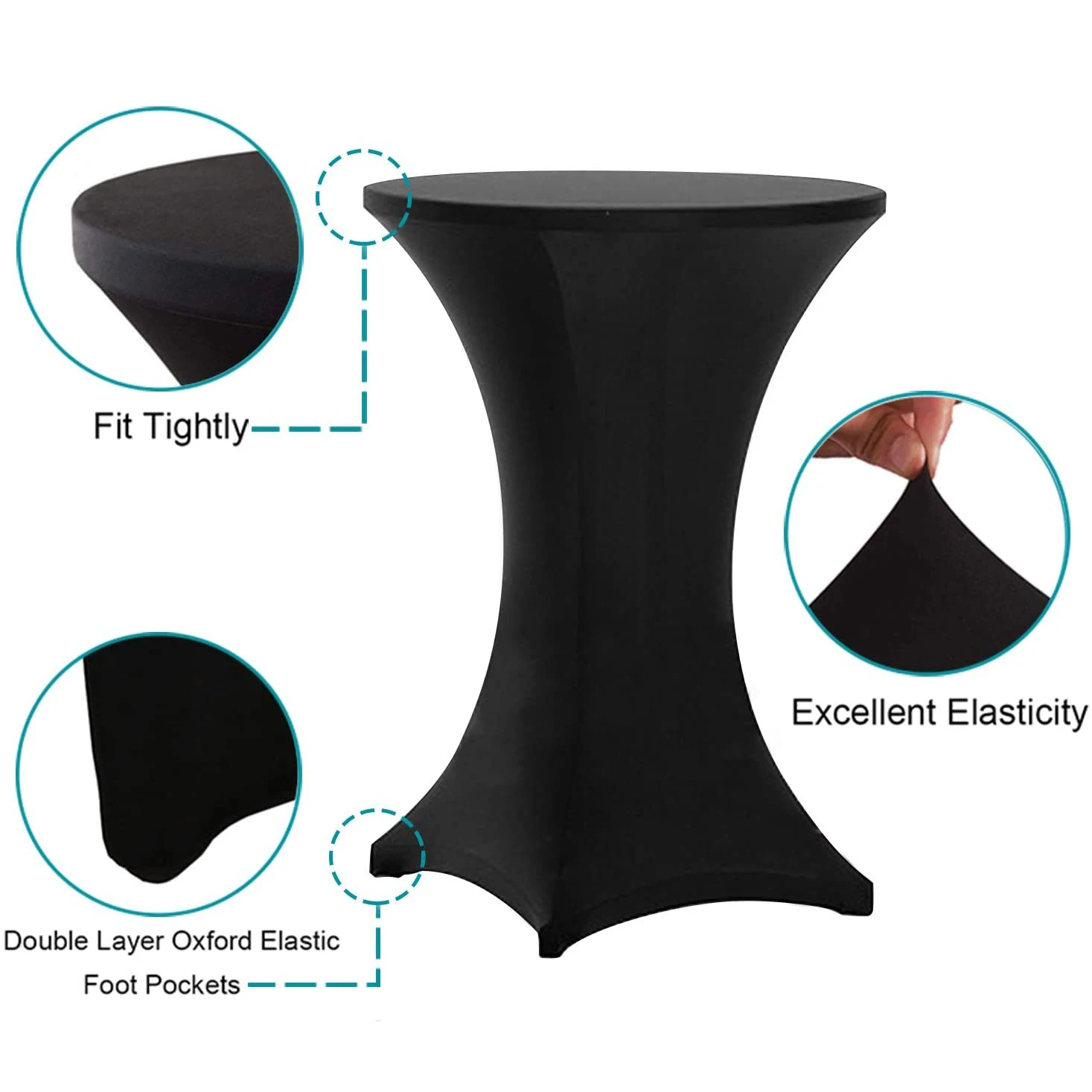 Черная круглая настольная Обложка Reador в розницу из спандекса для коктейлей банкетов вечеринок свадеб