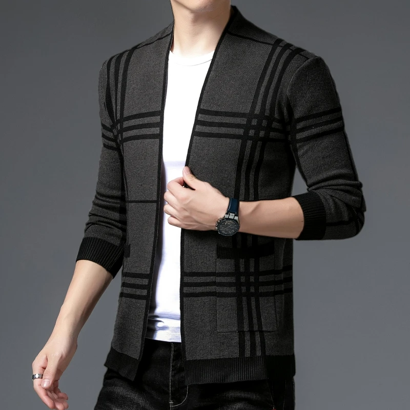 High Quality Men's Winter Coats Slim Fit Knitted V Neck Cardigan ...