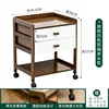 White double-drawer bedside table (with wheels)