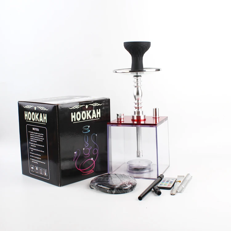 High Quality Acrylic Hookah Kit Set Portable Square Acrylic Hookah With
