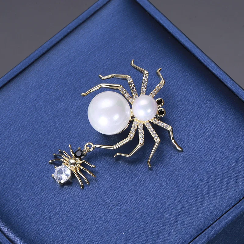 Wholesale Linked Fashion Jewelry Accessories Zircon Spider Pearl