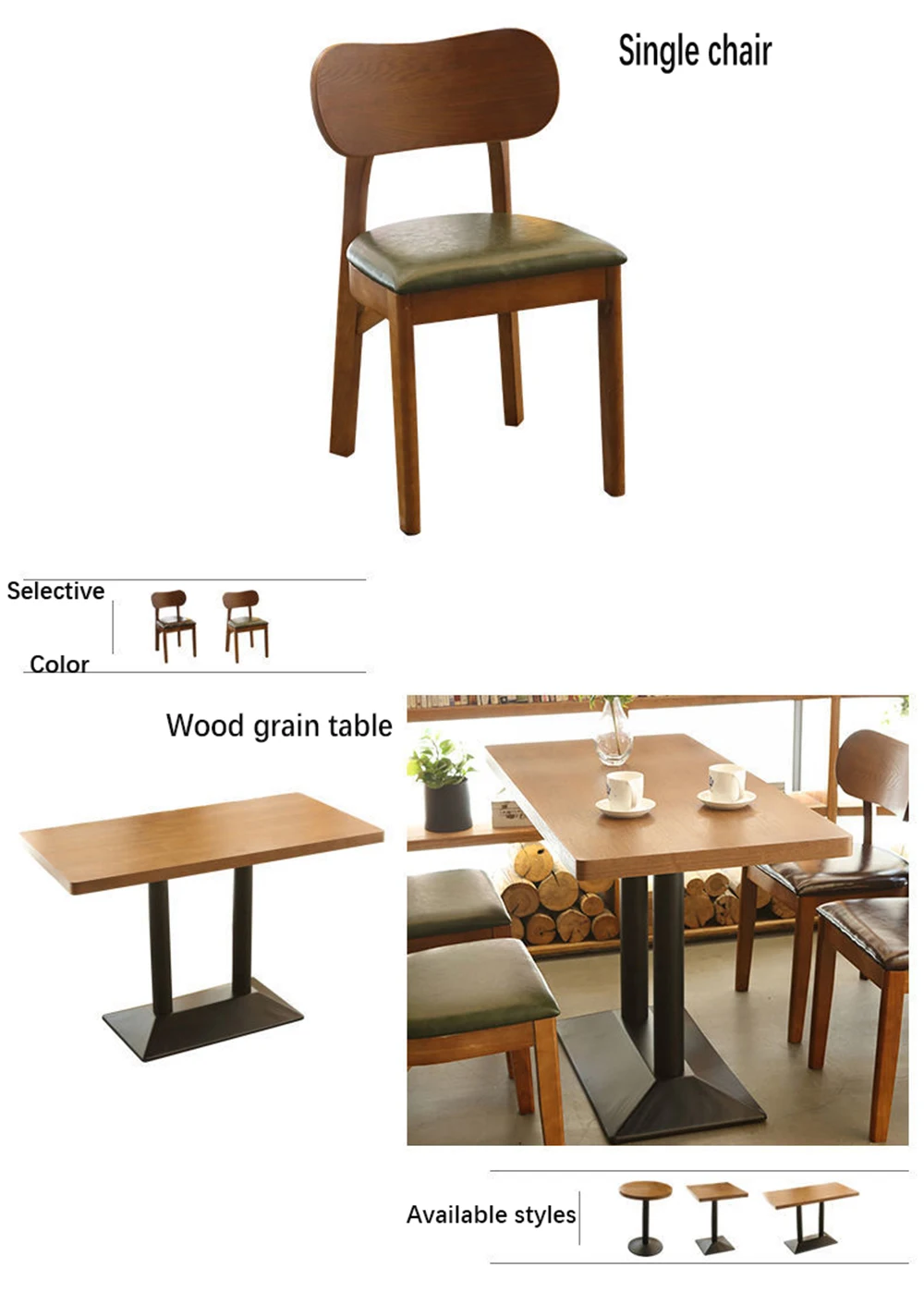 Modern Cafe Table And Chairs Coffee Shop Restaurant Furniture Kursi