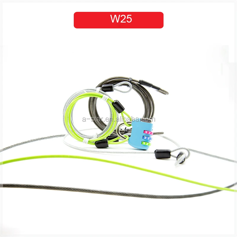 Luggage high carbon pvc steel wire hose lock safety rope lanyard cable anti theft Security Wire cables