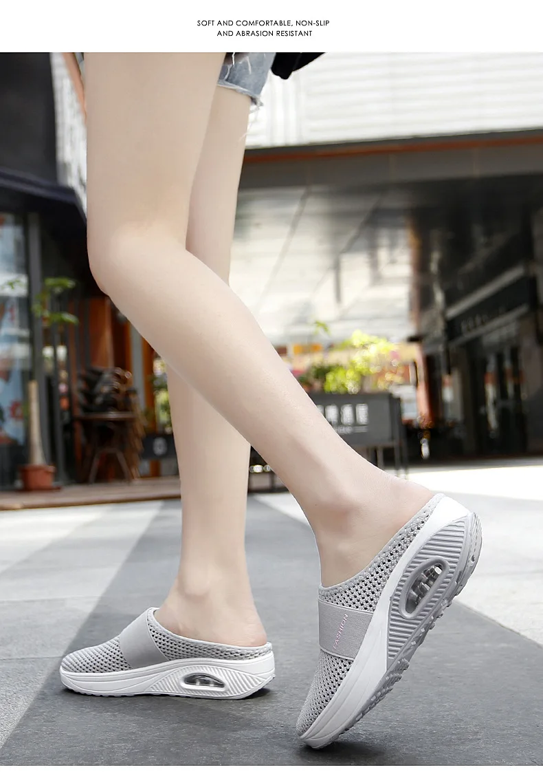 Spring and summer ultra light net surface breathable knit women's shoes leisure running travel air cushion women's fashion shoes