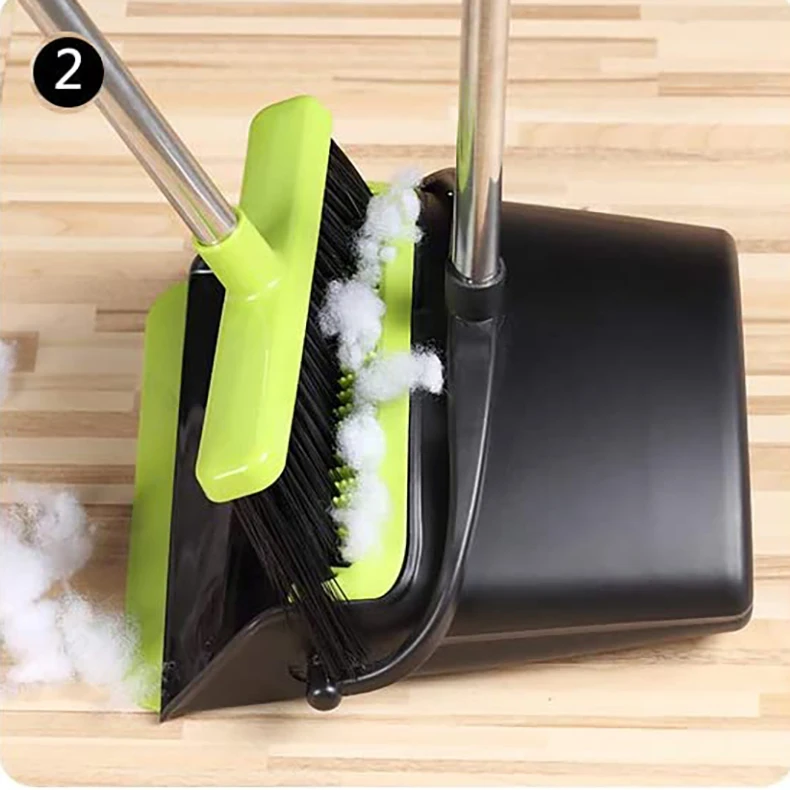Long Handle Upright Design Broom And Dustpan Set With Cleaning Tooth