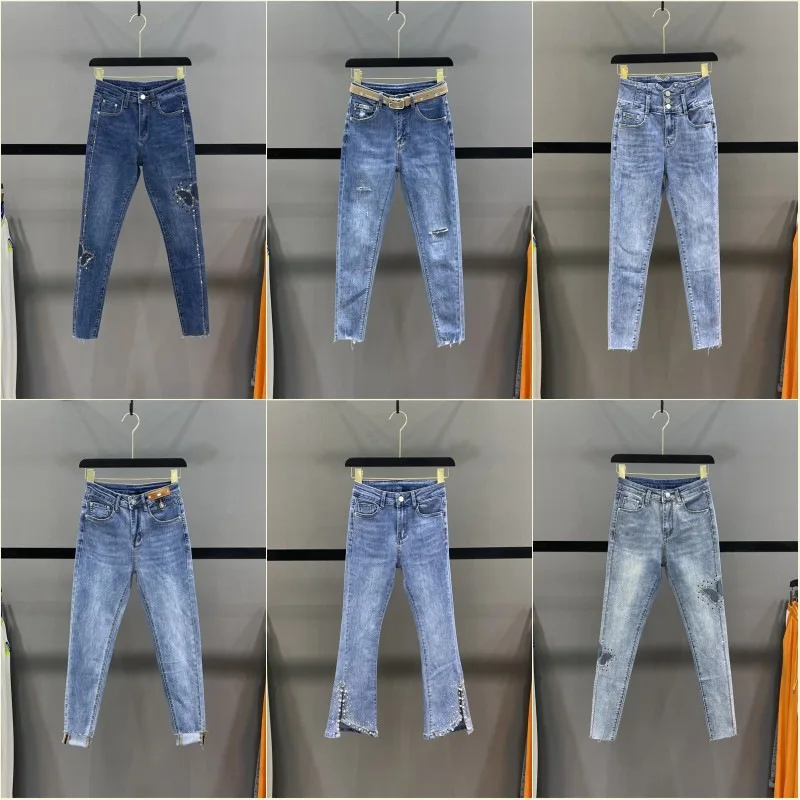 High Quality Male Female Jeans Stock Pocket Jeansmale Female New Arrival Vintage Denim Jeans