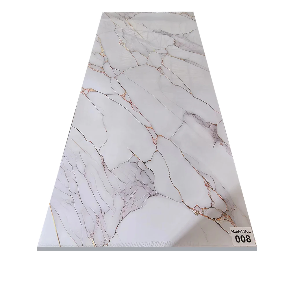 High Glossy Gold Stone 3d Design Pvc Marble Sheet Wall Panel Uv Marble Sheet