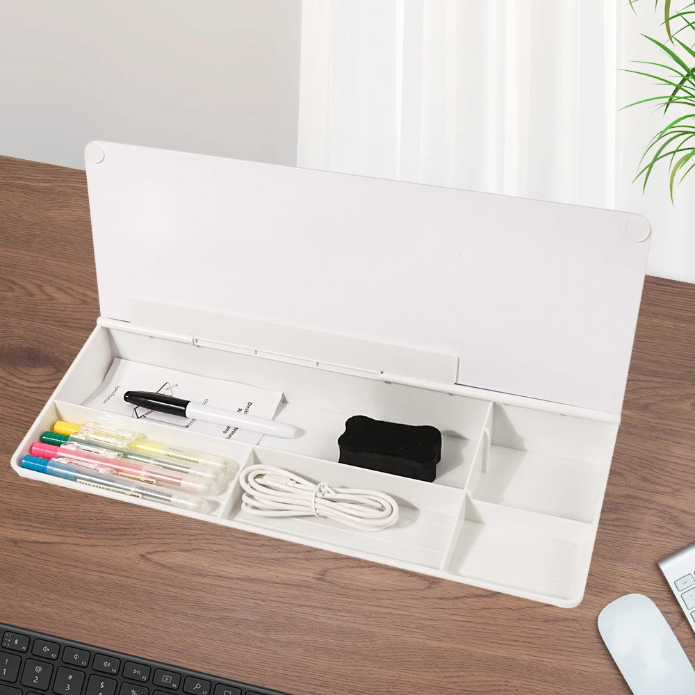 Office Desk Organizer Dry Erase Glass Desktop Whiteboard Computer ...