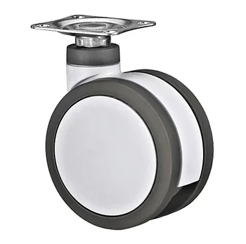 China Factory Wholesale High Quality 100mm Standard Caster Wheels Light Duty Medical Supplies Twin Wheel Swivel Plastic Material